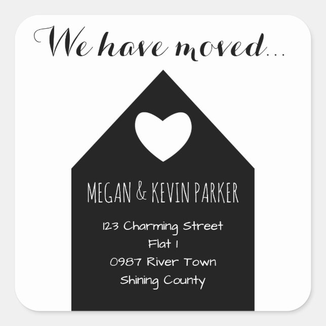 Sticker Carré Changer d'étiquette d'adresse | maison moderne et  (Devant)