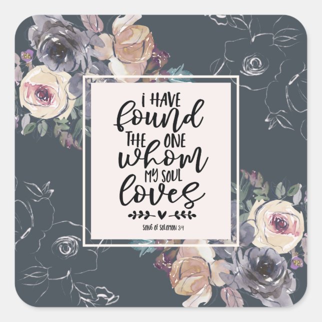 Sticker Carré Chanson de Salomon 3:4 J'ai trouvé le One Floral (Devant)