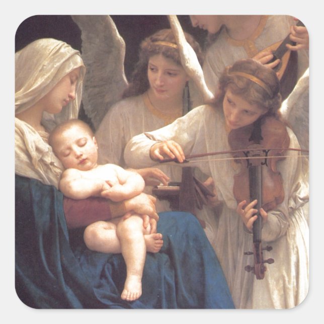 Sticker Carré Chanson des Anges - William-Adolphe Bouguereau (Devant)