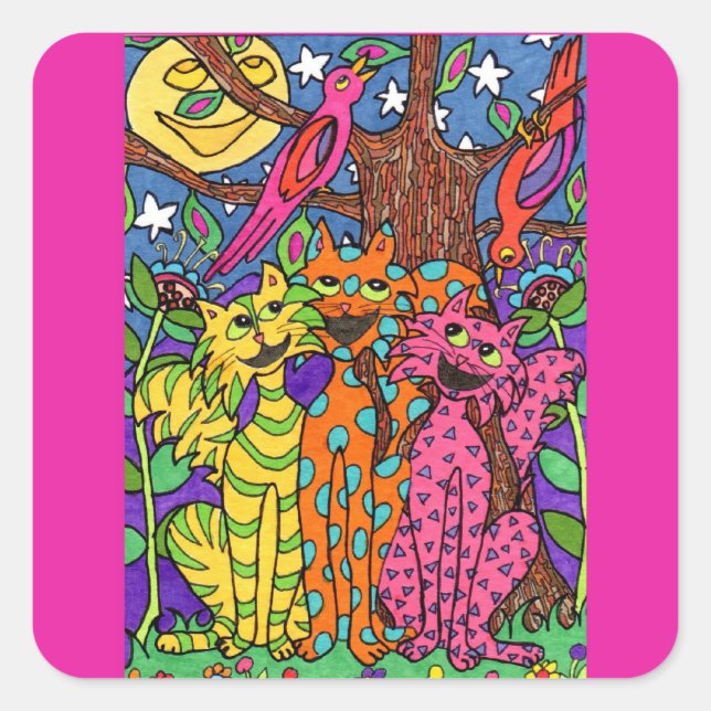 Sticker Carré Chansons de nuit (Devant)