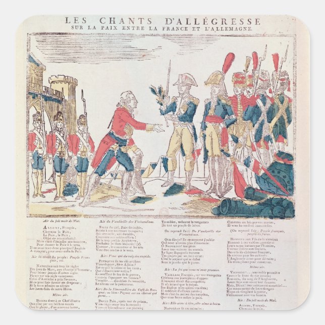 Sticker Carré Chansons de plaisanterie pour la paix (Devant)