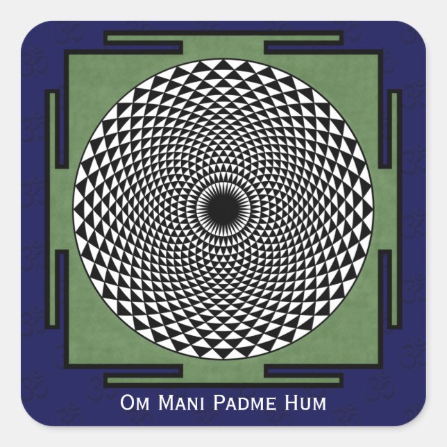 Sticker Carré Chant Om Mani Padme Hum (Devant)