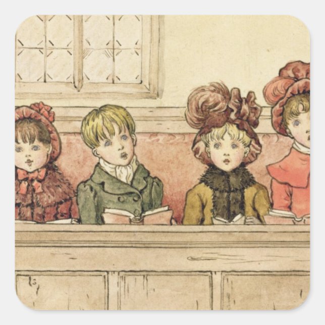 Sticker Carré Chanter à l'église (avec papier) (Devant)