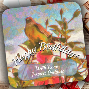 Sticker Carré Chanteur au bord de la piscine 2338