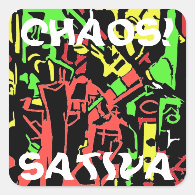STICKER CARRÉ CHAOS SATIVA (Devant)