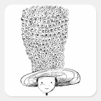 Sticker Carré Chapeau de fleurs