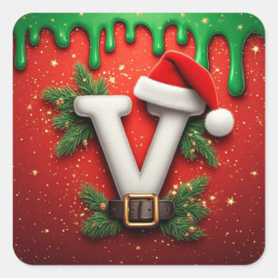 Sticker Carré Chapeau de Sabta festif V pour décoration d'hiver