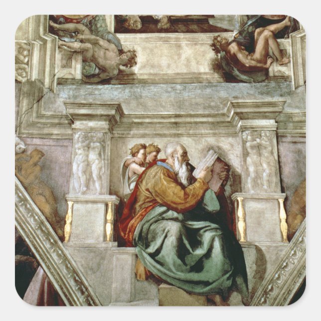 Sticker Carré Chapelle Sixtine, plafond, 1508-12 (Devant)