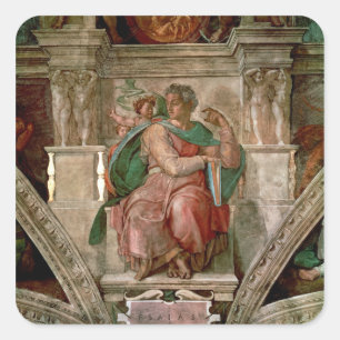 Sticker Carré Chapelle Sixtine Plafond : Prophète Isaïe