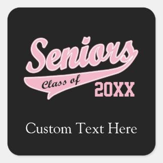 Sticker Carré Chaque année, niveau supérieur Pink/Black Graduati