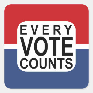 Sticker Carré Chaque vote compte l'autocollant