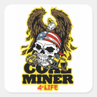 STICKER CARRÉ CHARBON MINER TATOO 4 VIE