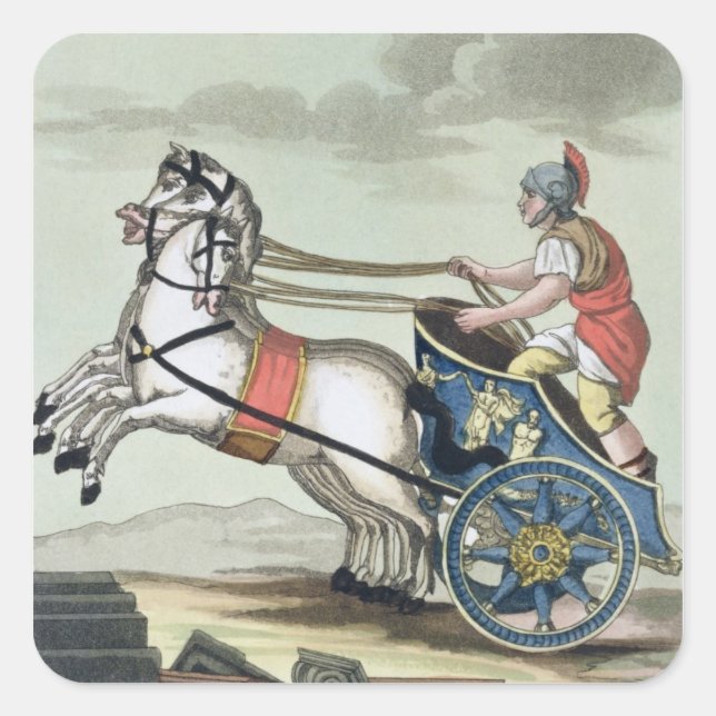 Sticker Carré Charioteer, de 'L'Antica Roma', 1825 (éclairage co (Devant)