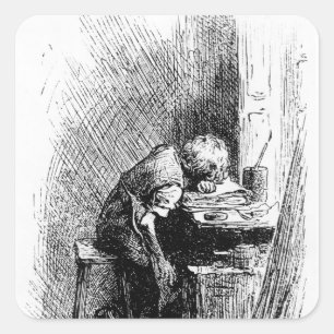 Sticker Carré Charles Dickens à l'usine noircissante