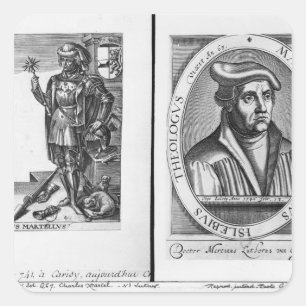 Sticker Carré Charles Martel et Martin Luther