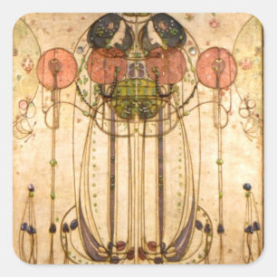 Sticker Carré Charles Rennie Mackintosh Le Wassail