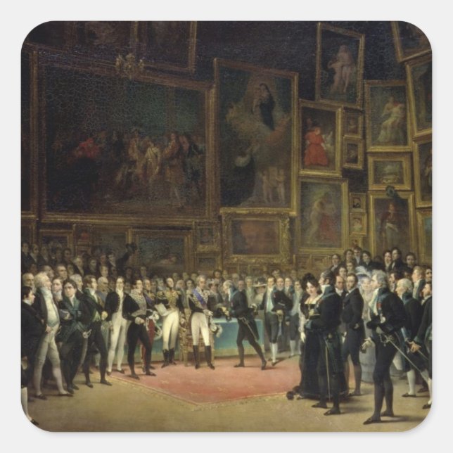 Sticker Carré Charles X décernant des prix aux artistes (Devant)