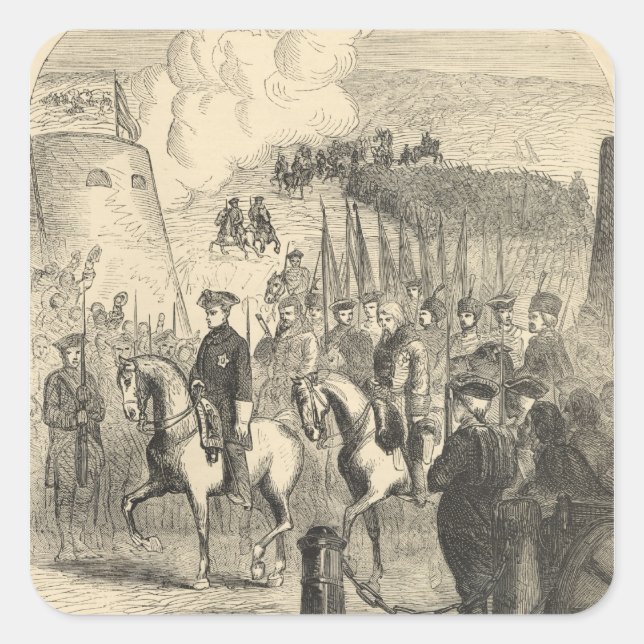 Sticker Carré Charles XII de Suède entrant à Copenhague (Devant)