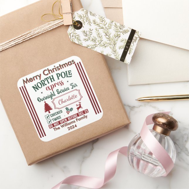 Sticker Carré Charmante conception de l'Express du pôle Nord (Cadeaux)