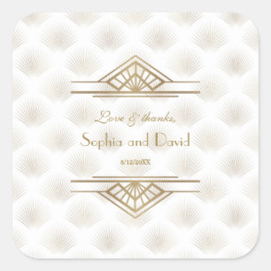 Sticker Carré Charmante Gold Great Gatsby Art Déco Mariage des a