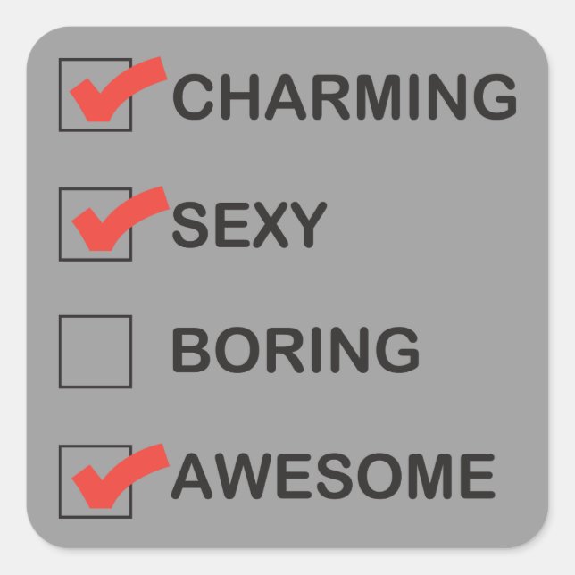 Sticker Carré Charme (Devant)