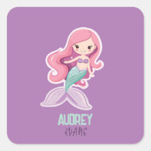Charming magret Pastel Mermaid avec nom enfant
