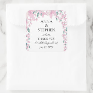 Sticker Carré Charming Wisteria Floral Mariage