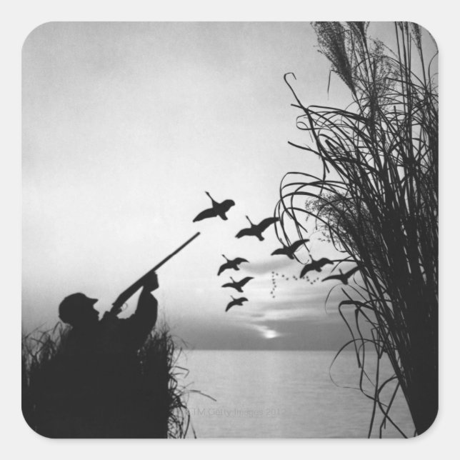 Sticker Carré Chasse au canard (Devant)