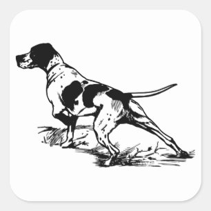 Sticker Carré Chasse au chien
