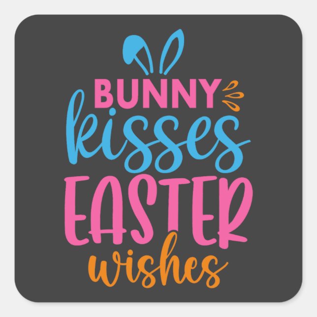 Sticker Carré Chasse aux oeufs de Pâques - Animal (Devant)