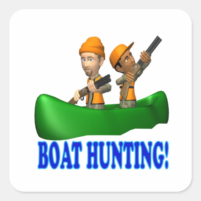 Sticker Carré Chasse en bateau (Devant)