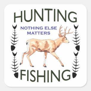 Sticker Carré Chasse et pêche