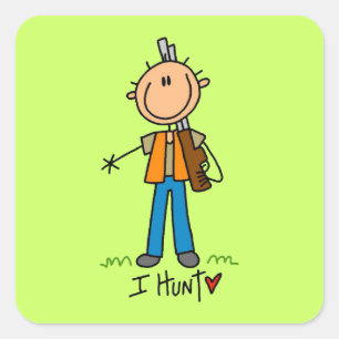 Sticker Carré Chasseur de Stick Figure