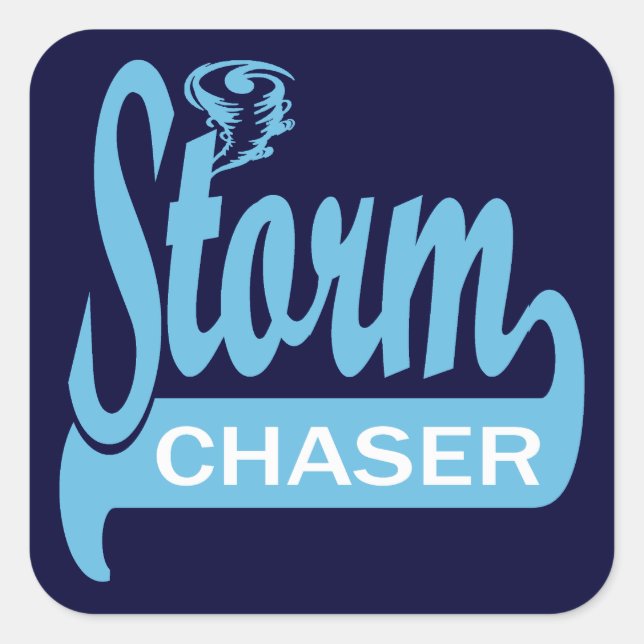 Sticker Carré Chasseur de tempête (Devant)
