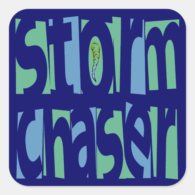 Sticker Carré Chasseur de tempête (Devant)