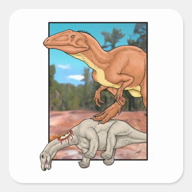 Sticker Carré Chasseur et proie (Devant)