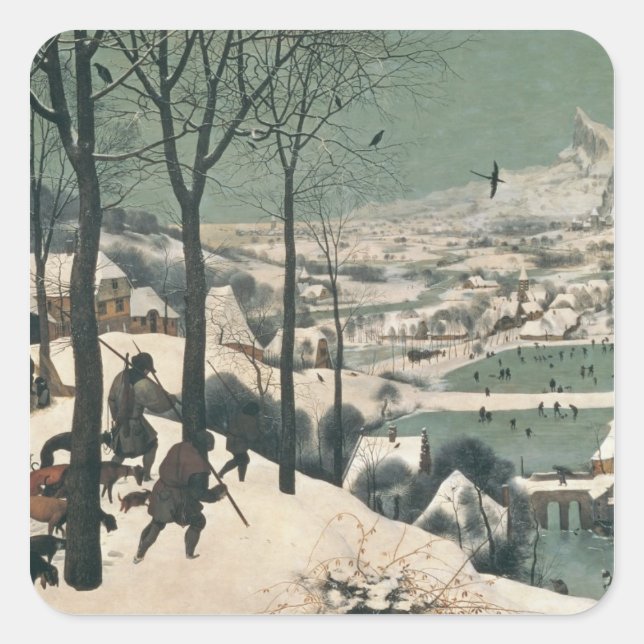 Sticker Carré Chasseurs dans la neige - janvier, 1565 (Devant)
