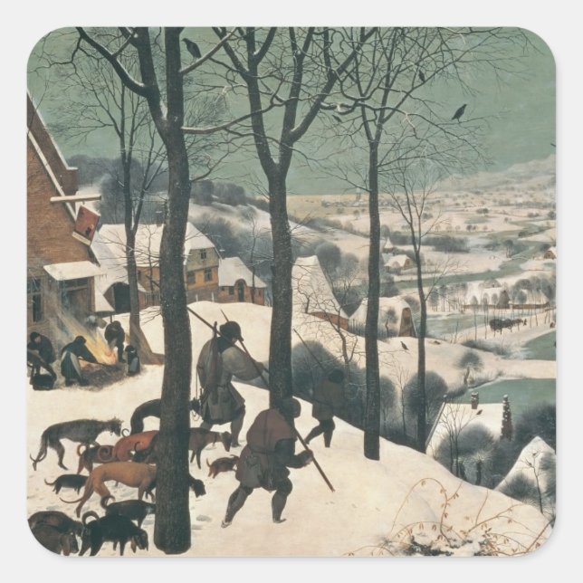 Sticker Carré Chasseurs dans la neige - Janvier 1565 (Devant)