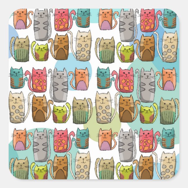 Sticker Carré Chat! (Devant)