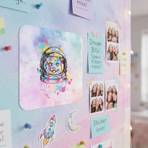 Sticker Carré Chat Astronaute