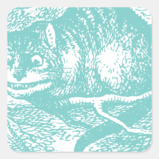 Sticker Carré Chat Cheshire Bleu
