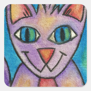Sticker Carré Chat de Pink