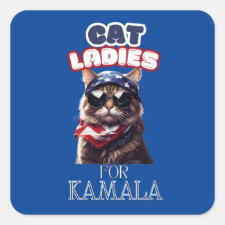 Sticker Carré Chat Ladies Pour Kamala USA