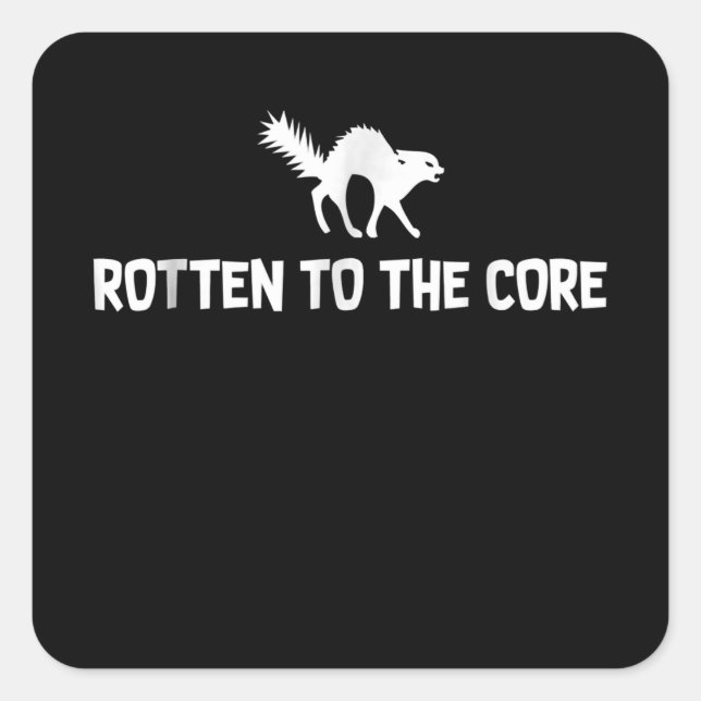 Sticker Carré Chat noir de Funny Halloween | Rotten To Core Cost (Devant)