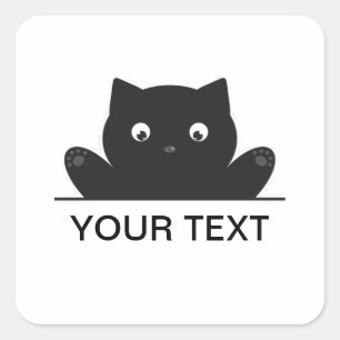 STICKER CARRÉ CHAT SURPRIS