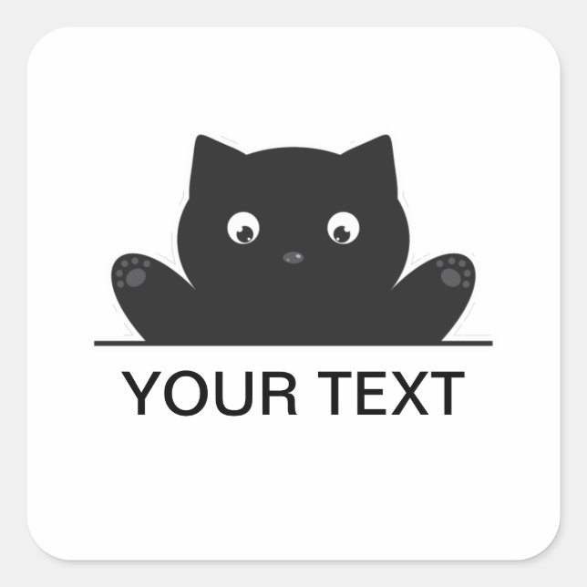 STICKER CARRÉ CHAT SURPRIS (Devant)