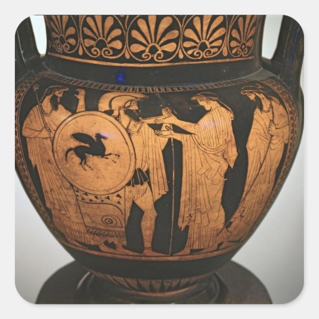 Sticker Carré Chateau à silex rouge (Devant)