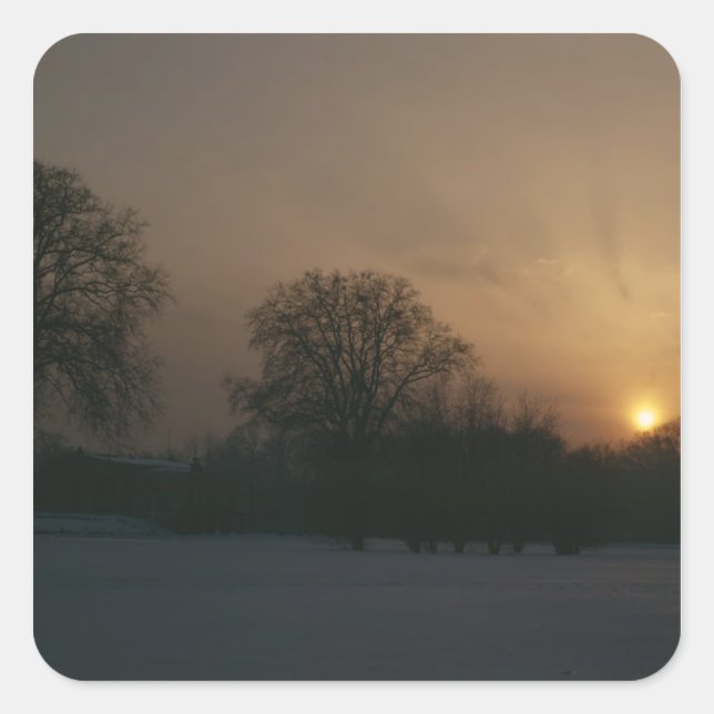 Sticker Carré Château Charlottenhof, Coucher de soleil (Devant)
