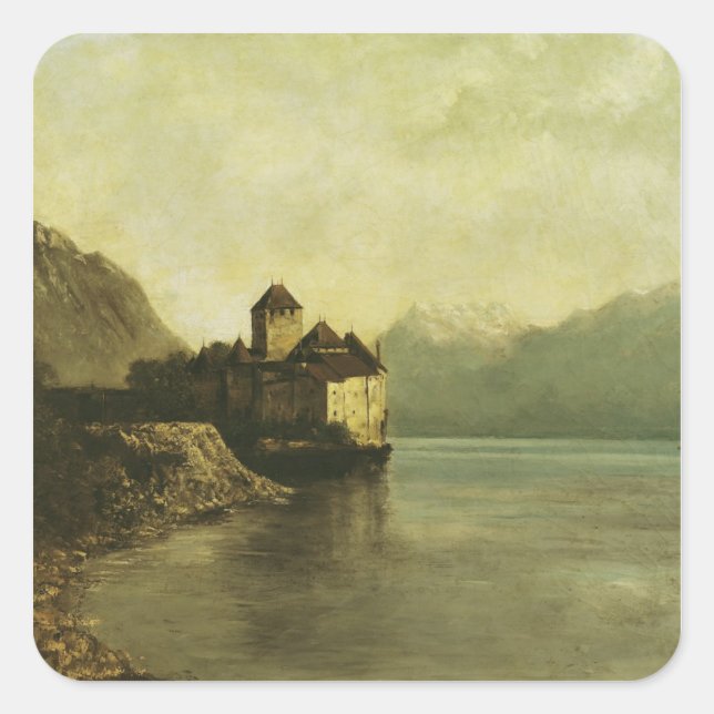 Sticker Carré Château de Chillon, 1874 (Devant)