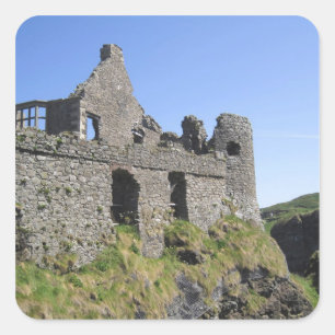 Sticker Carré Château de Dunluce près de Bushmills et Portrush,